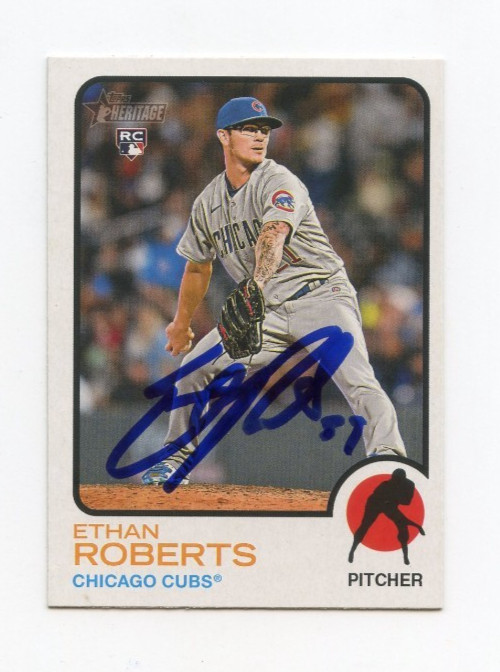 ETHAN ROBERTS SIGNED AUTOGRAPHED 2022 TOPPS HERITAGE BASEBALL CARD AUTO
