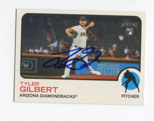 TYLER GILBERT SIGNED AUTOGRAPHED 2022 TOPPS HERITAGE BASEBALL CARD AUTO