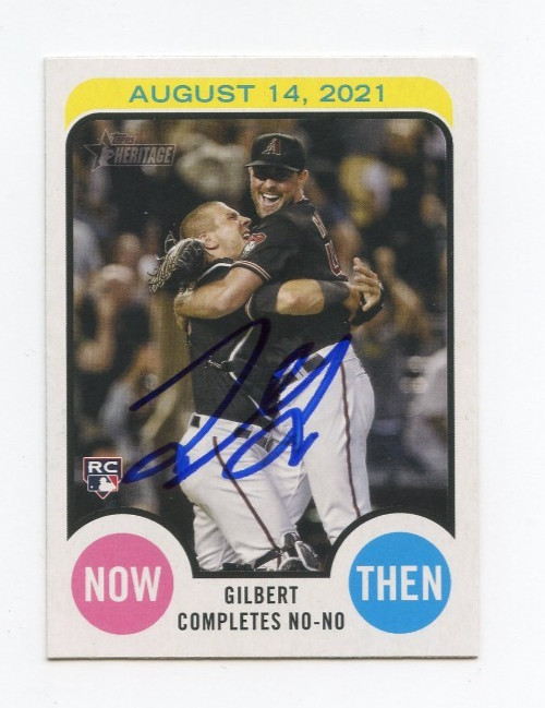 TYLER GILBERT SIGNED AUTOGRAPHED 2022 TOPPS HERITAGE BASEBALL CARD AUTO