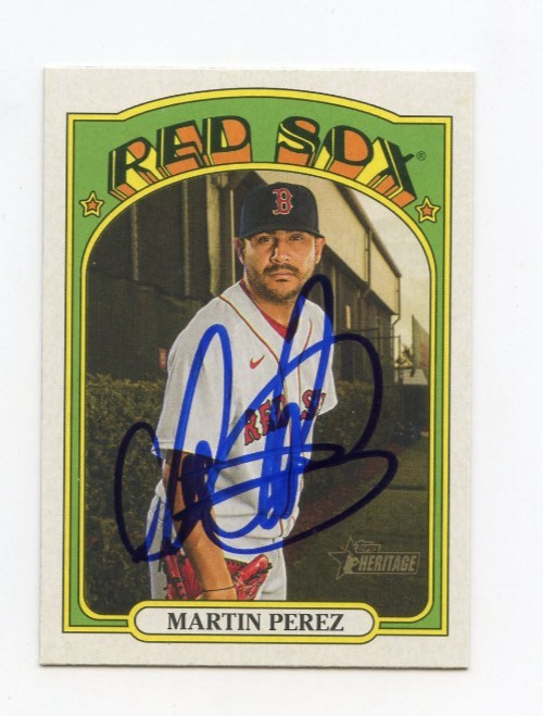 MARTIN PEREZ SIGNED AUTOGRAPHED 2021 TOPPS HERITAGE BASEBALL CARD AUTO