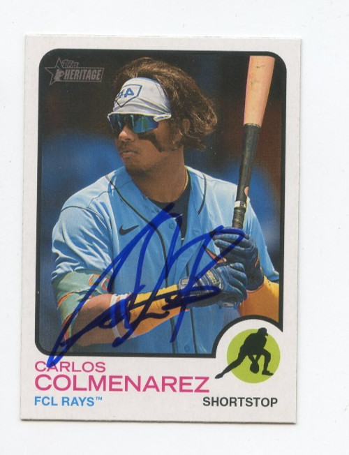 CARLOS COLMENAREZ SIGNED AUTOGRAPHED 2022 TOPPS HERITAGE MINORS CARD AUTO