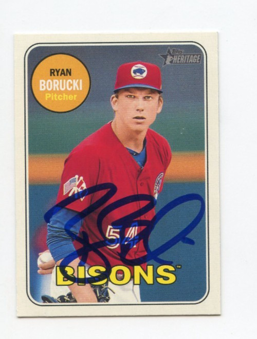 RYAN BORUCKI SIGNED AUTOGRAPHED 2018 TOPPS HERITAGE MINORS CARD AUTO