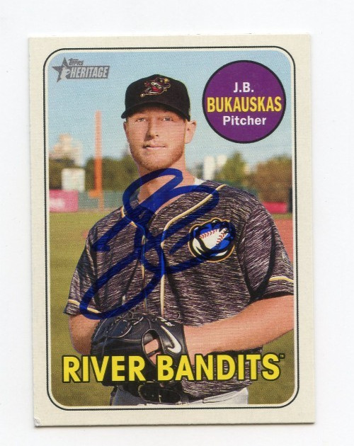 JB BUKAUSKAS SIGNED AUTOGRAPHED 2018 TOPPS HERITAGE MINORS CARD AUTO