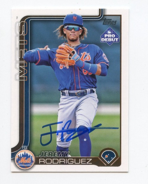 JEREMY RODRIGUEZ SIGNED AUTOGRAPHED 2025 TOPPS PRO DEBUT BASEBALL CARD AUTO