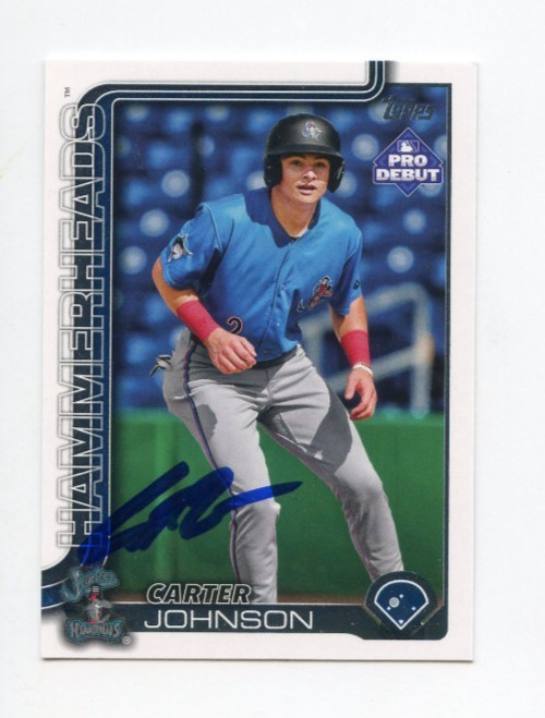 CARTER JOHNSON SIGNED AUTOGRAPHED 2025 TOPPS PRO DEBUT BASEBALL CARD AUTO