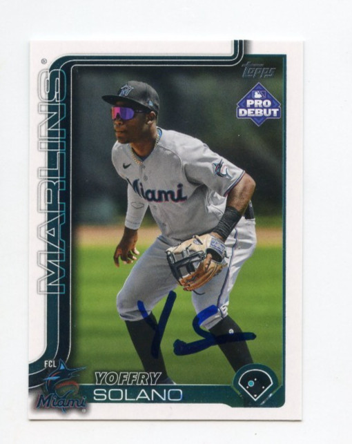 YOFFRY SOLANO SIGNED AUTOGRAPHED 2025 TOPPS PRO DEBUT BASEBALL CARD AUTO