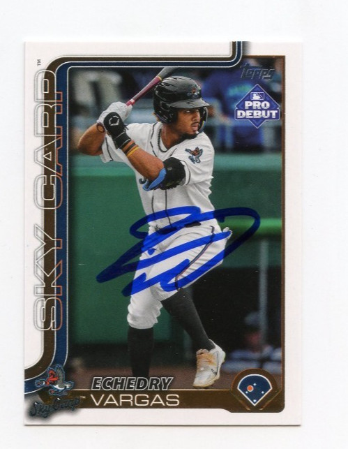 ECHEDRY VARGAS SIGNED AUTOGRAPHED 2025 TOPPS PRO DEBUT BASEBALL CARD AUTO