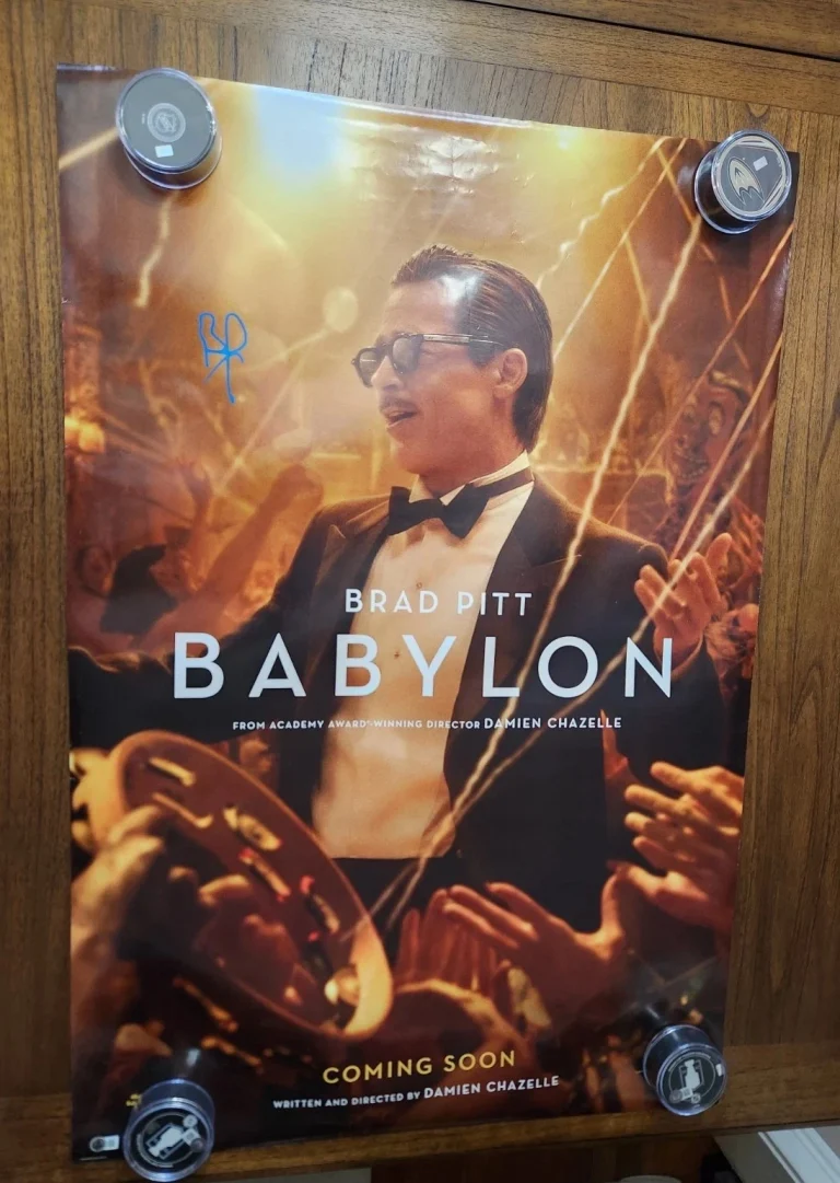 Brad Pitt Signed Autographed Babylon 27x40 Poster Original D/S READ BAS COA