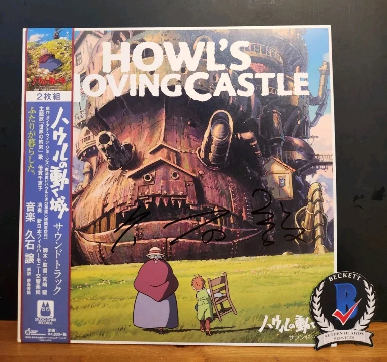 Joe Hisiashi Signed Howls Moving Castle Vinyl Studio Ghibli Composer BAS COA