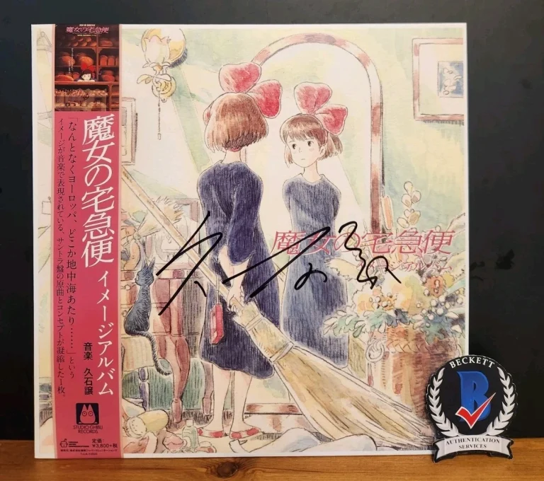 Joe Hisiashi Signed Kiki's Delivery Service Vinyl Studio Ghibli Composer BAS COA