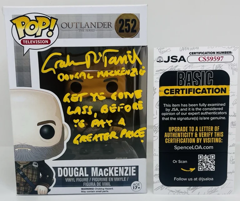 GRAHAM MCTAVISH SIGNED DOUGAL MACKENZIE POP FUNKO FIGURE OUTLANDER JSA COA
