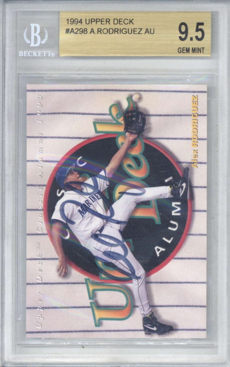 1994 Upper Deck UDCA Auto Insert Alex Rodriguez SP RC A298 BGS 9.5