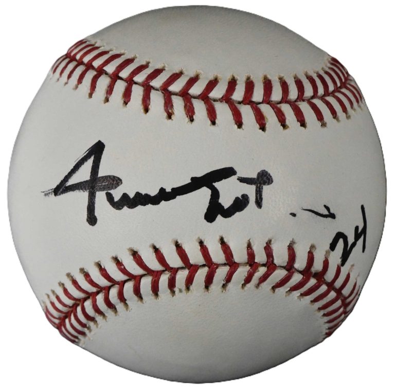 Willie Mays Signed Auto #24 Inscribed OML Baseball Grad Mays Estate