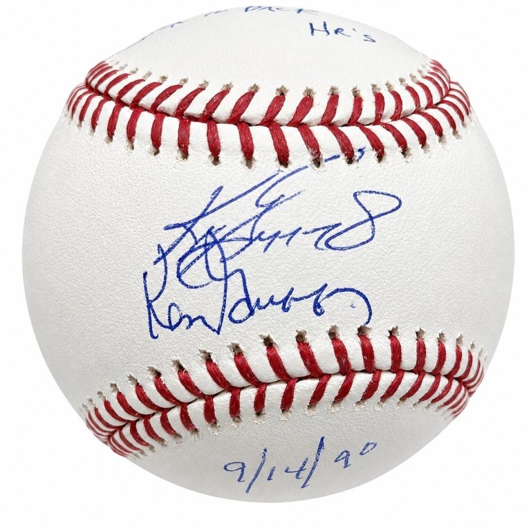 Ken Griffey Jr Sr Signed Auto Back to Back HR Inscribed OML Baseball Beckett