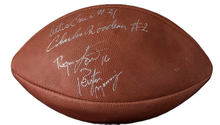 1997 Heisman Finalists Signed Auto Football Peyton Manning Enis Leaf Grad LOA