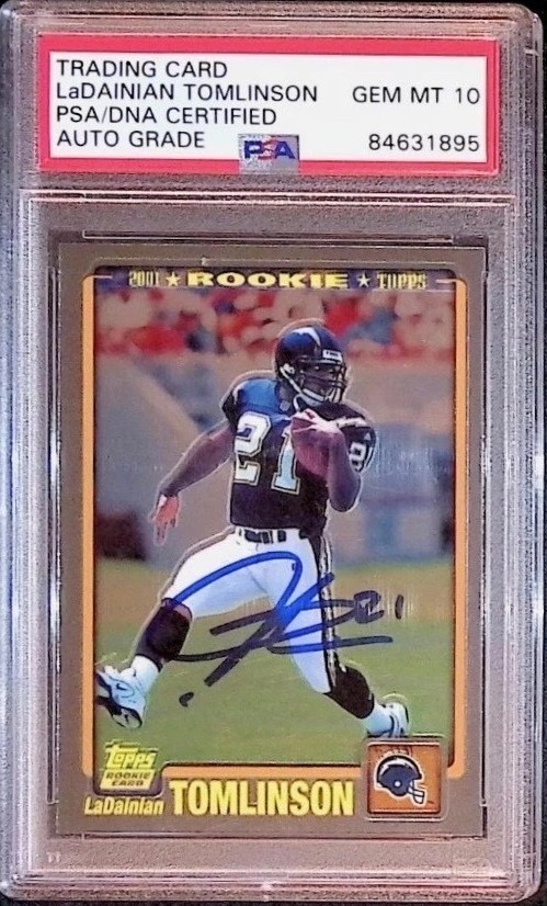 LaDainian Tomlinson Signed Auto 2001 Topps Rookie Reprint 2010 Card PSA DNA