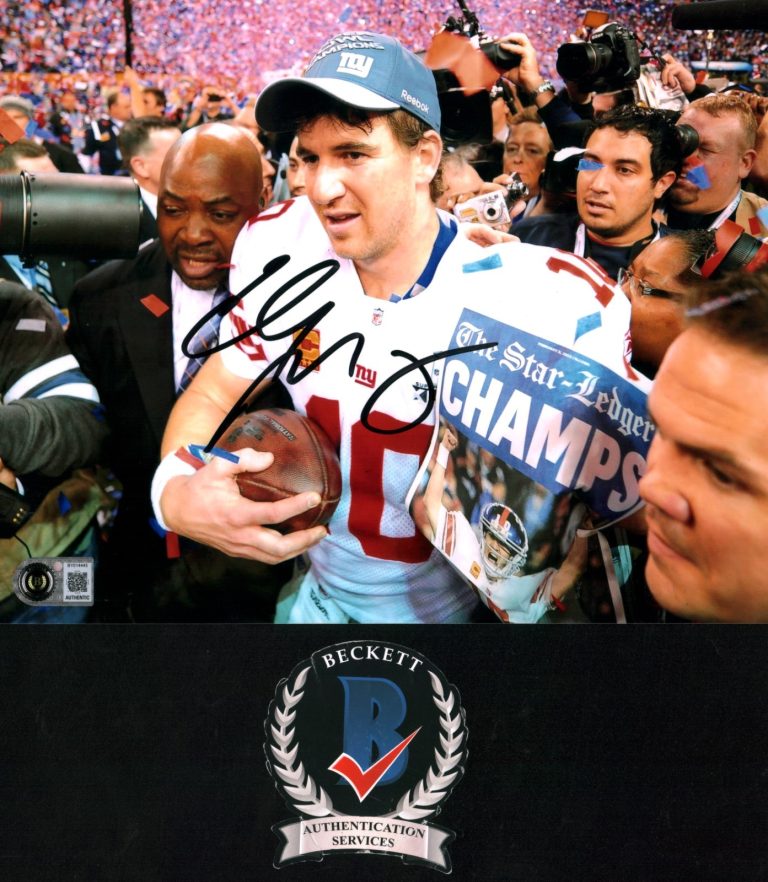 Eli Manning Signed New York Giants Superbowl Champ Hall Of Fame MVP BAS COA