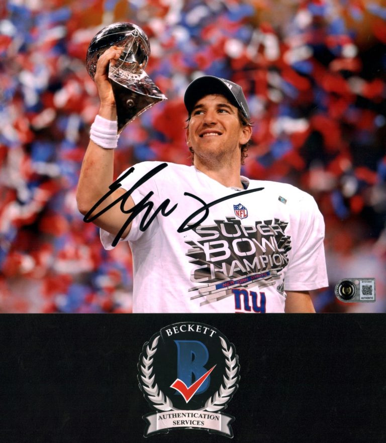 Eli Manning Signed New York Giants Superbowl Champ Hall Of Fame MVP BAS COA