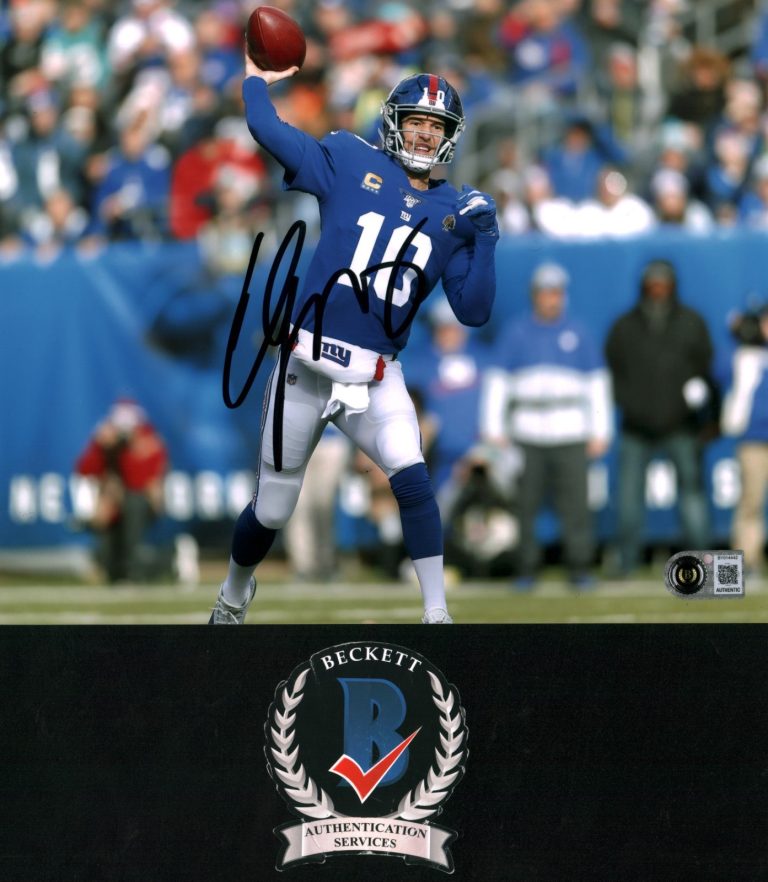 Eli Manning Signed New York Giants Superbowl Champ Hall Of Fame MVP BAS COA