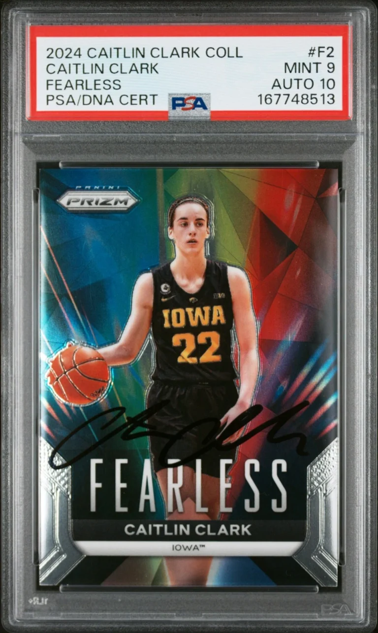 Caitlin Clark Signed 2024 Caitlin Clark Collection Fearless RC Iowa #F2 PSA 9