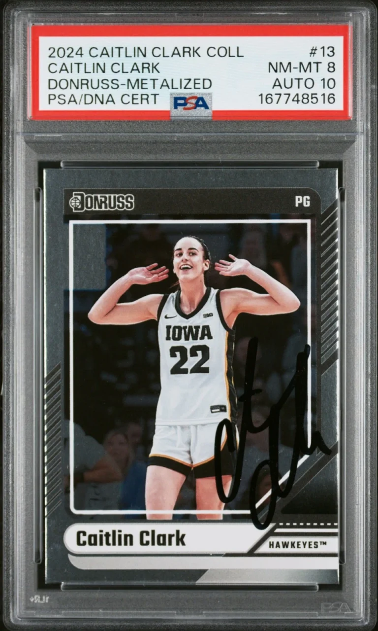 Caitlin Clark Signed 2024 Panini Collection Donruss Metalized #13 RC Rookie PSA