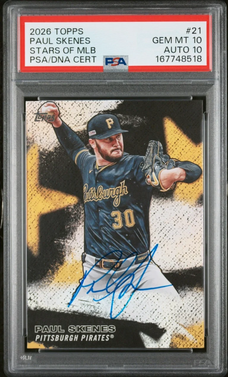 Paul Skenes Signed Autographed 2026 Topps Stars of MLB Pirates #21 PSA 10