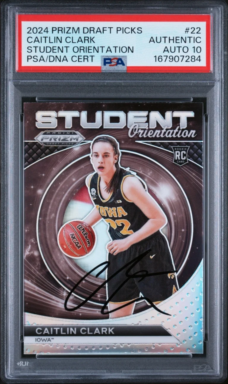 Caitlin Clark Signed Prizm Draft Picks 2024-25 Student Orientation #22 PSA 10
