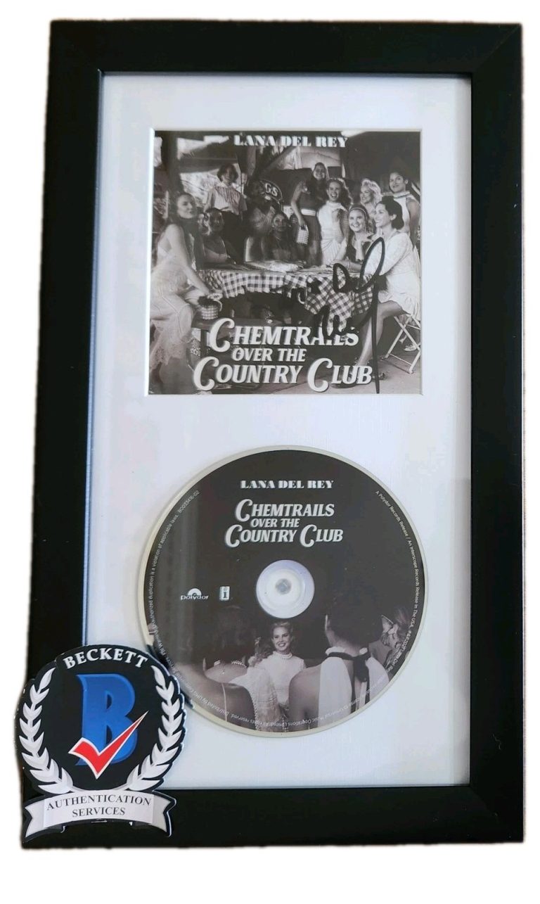LANA DEL REY SIGNED CHEMTRAILS OVER THE COUNTRY CLUB CD FRAMED AUTOGRAPH BAS COA