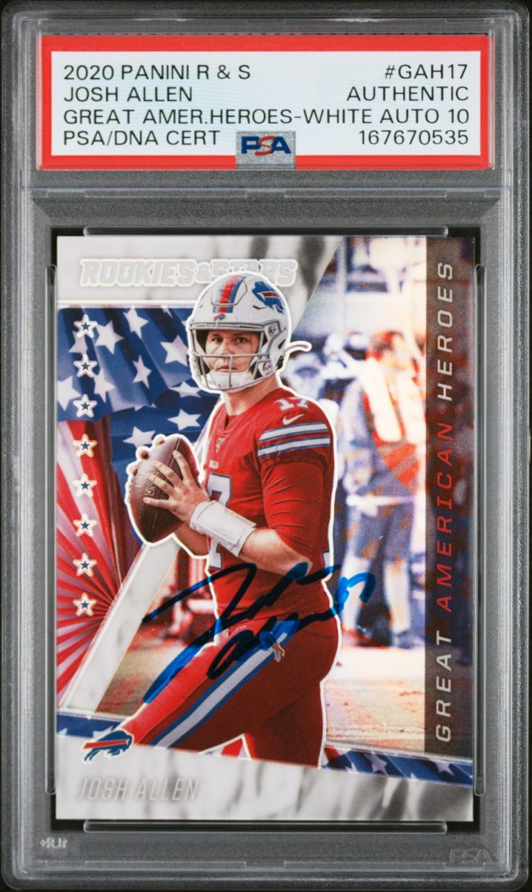 Josh Allen Signed 2020 Panini Rookies Stars Great American Heroes #GAH-17 PSA