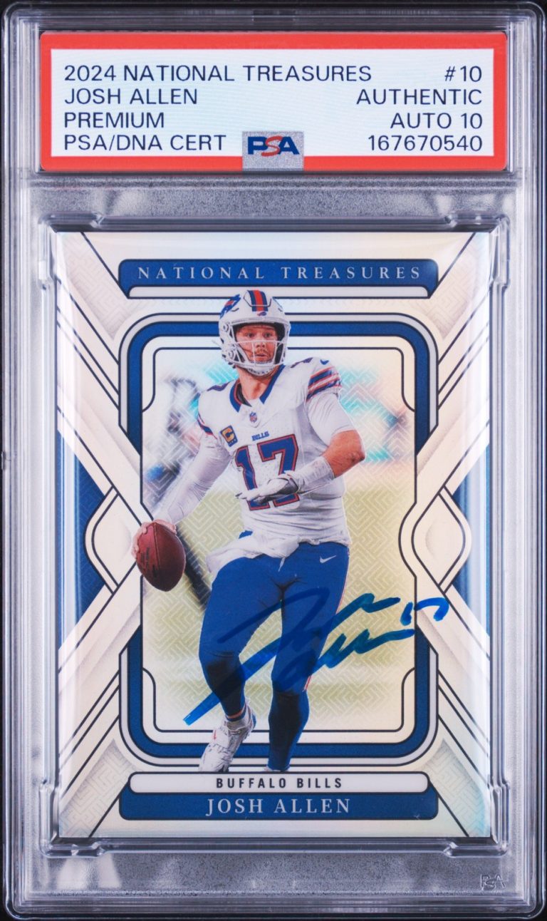 Josh Allen Signed 2024 Panini National Treasures /35 Premium #10 PSA AUTO 10
