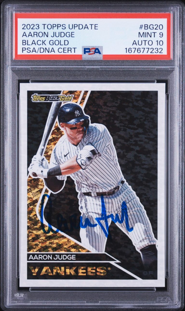 Aaron Judge Signed 2023 Topps Update Series Black Gold #BG-20 PSA 9 AUTO 10