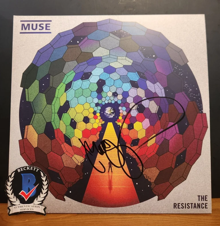 Matt Bellamy Signed The Resistance Vinyl Lp Muse Singer BAS COA Beckett