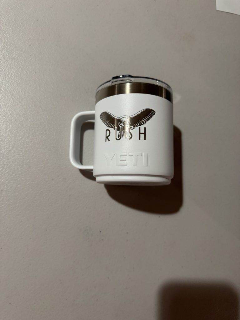 Rush Fifty Something Tour VIP YETI Coffee Mug Geddy Lee Alex Lifeson 2026