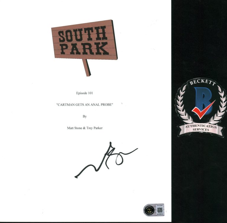 Matt Stone Signed Autograph South Park Pilot Episode Script Screenplay BAS COA