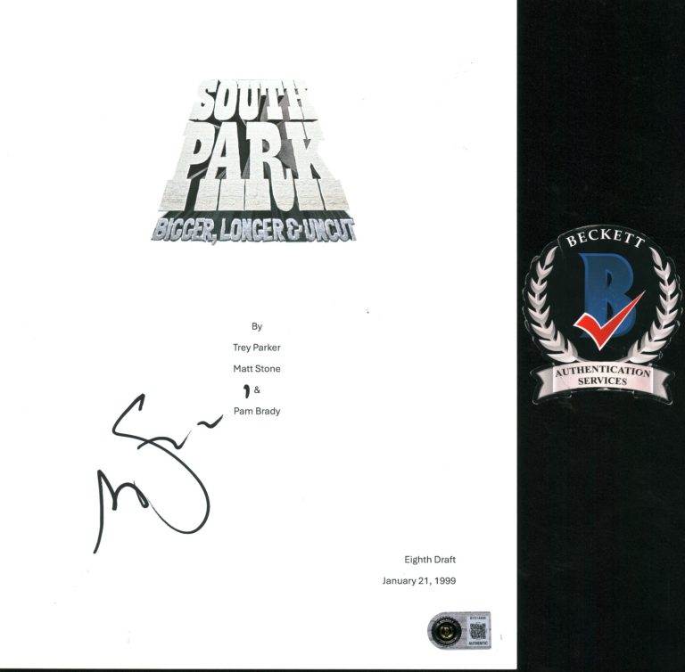 Matt Stone Signed Autograph South Park Movie Uncut Script Screenplay BAS COA