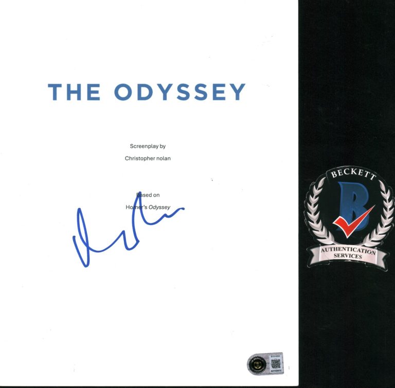 MATT DAMON SIGNED THE ODYSSEY FULL MOVIE SCRIPT AUTOGRAPH BECKETT BAS COA