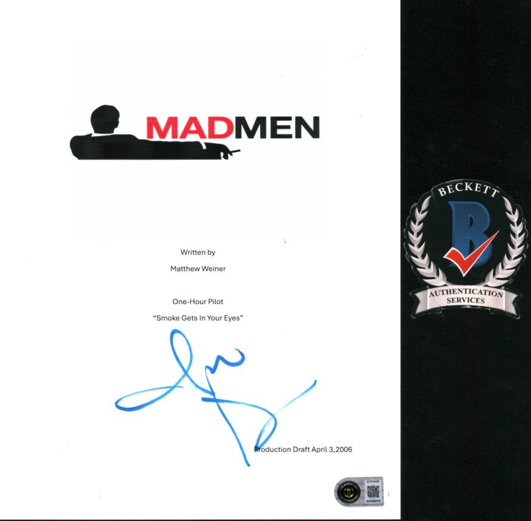 Jon Hamm Signed Mad Men Full Pilot Script Don Draper Star Actor Beckett COA
