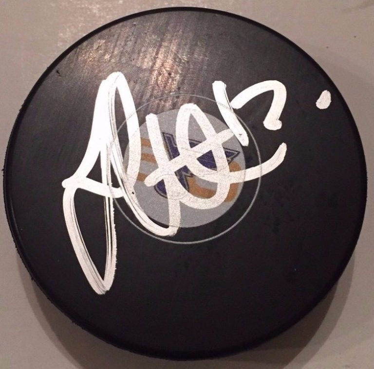 JORI LEHTERA SIGNED 2017 ST LOUIS BLUES 50TH ANNIVERSARY PUCK W/CASE COA