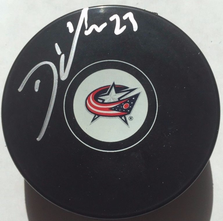 DAVID CLARKSON SIGNED COLUMBUS BLUE JACKETS HOCKEY PUCK W/CASE COA
