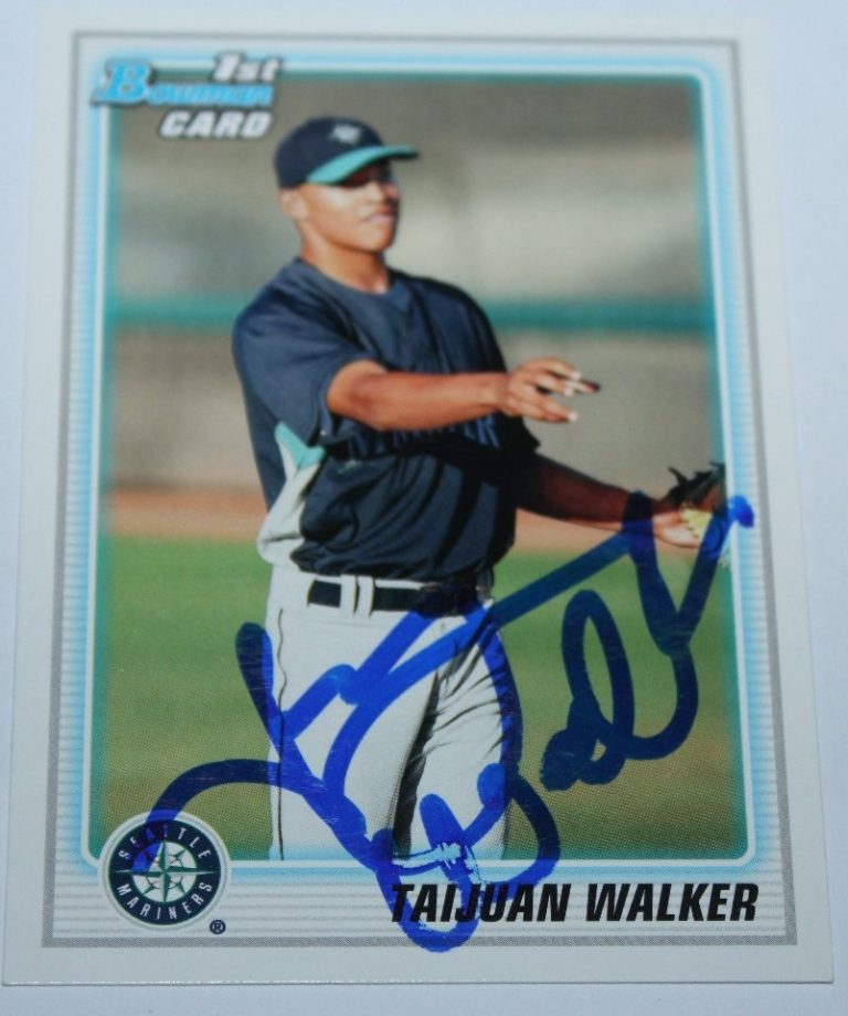 Taijuan Walker signed 2010 Bowman Draft Rookie card auto