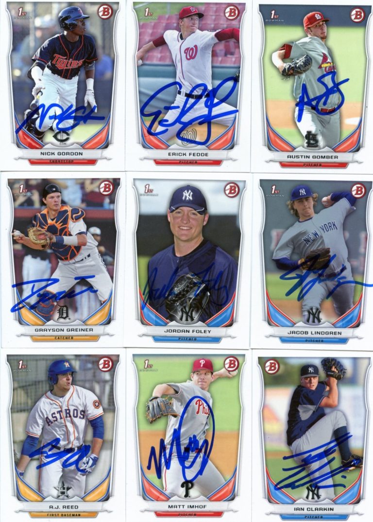 NICK GORDON SIGNED 2014 BOWMAN DRAFT PROSPECT ROOKIE CARD AUTO