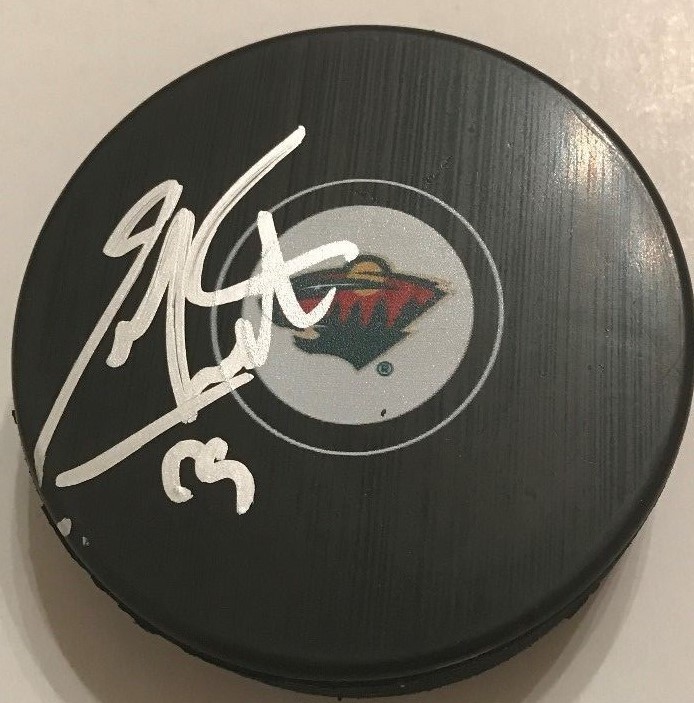 ZACK MITCHELL SIGNED MINNESOTA WILD PUCK W/CASE COA