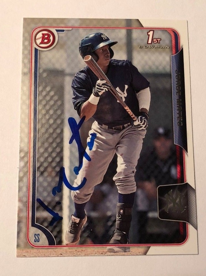 JORGE MATEO SIGNED 2015 BOWMAN PROSPECT ROOKIE CARD AUTO