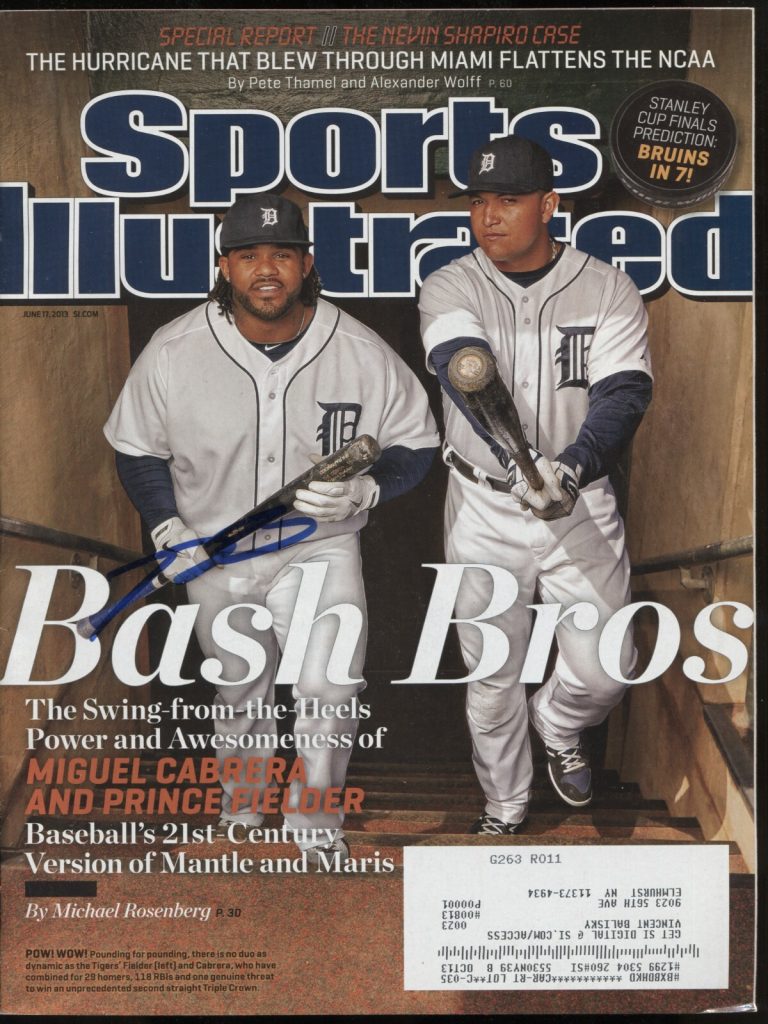 Prince Fielder Signed Auto Autographed Sports Illustrated Magazine LSCM COA