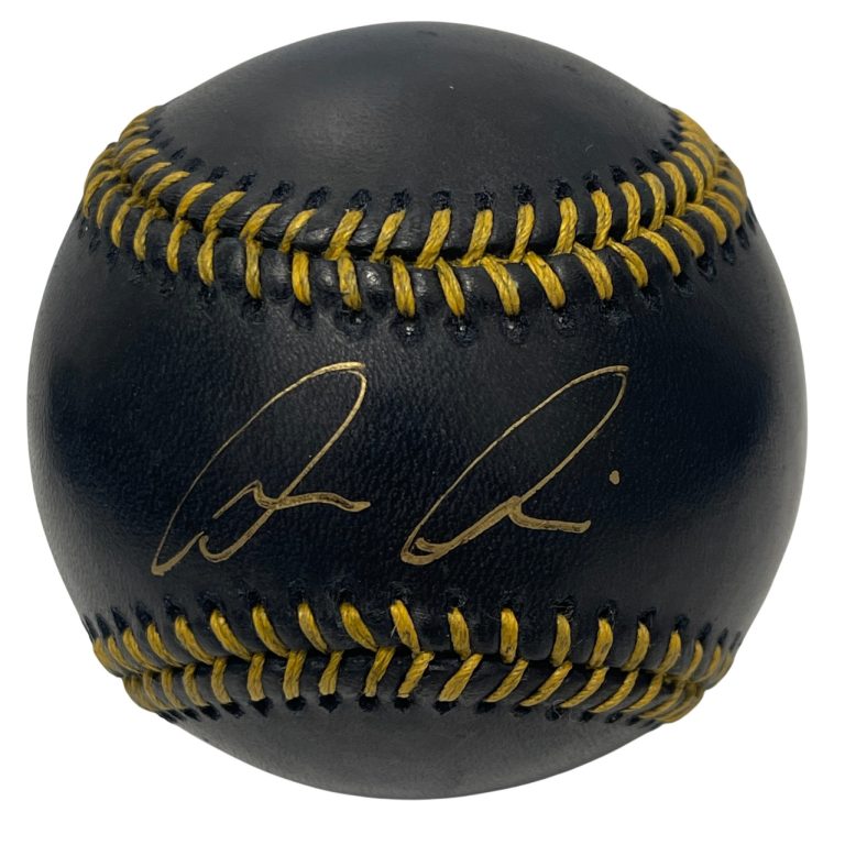 Luis Medina Signed Black Rawlings ROMLB Baseball PSA ITP COA Athletics