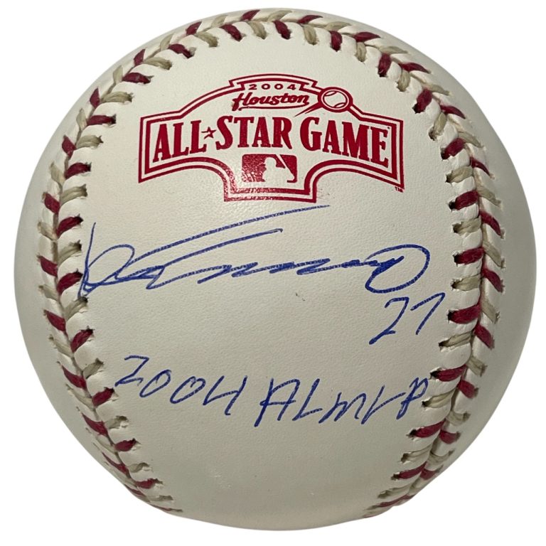 Vladimir Guerrero Sr Signed 2004 All Star ROMLB Baseball w/ 04 AL MVP PSA COA