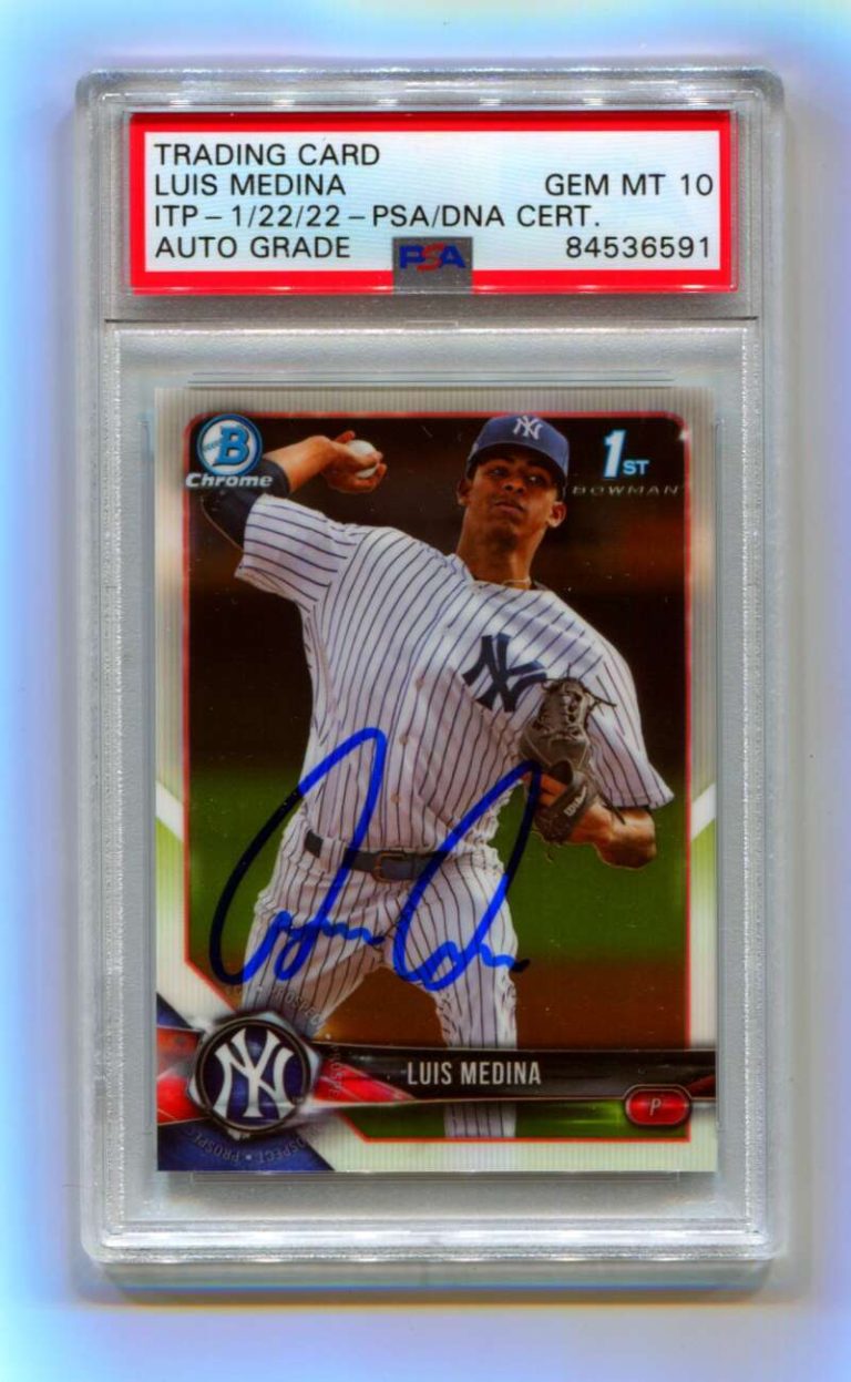 Luis Medina 2018 Bowman Chrome #BCP161 Signed 1st Prospect RC PSA 10 Auto ITP