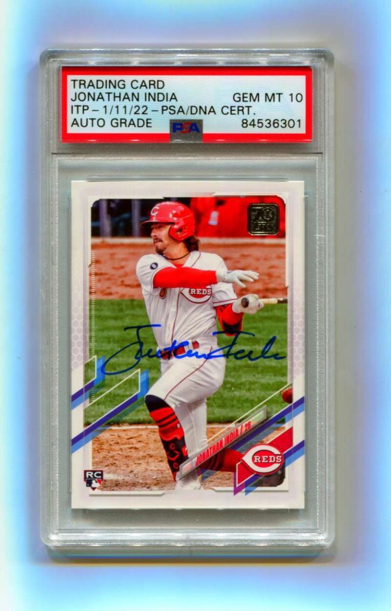 Jonathan India 2021 Topps Update #US286 Signed Rookie RC PSA 10 Auto ITP N.O.
