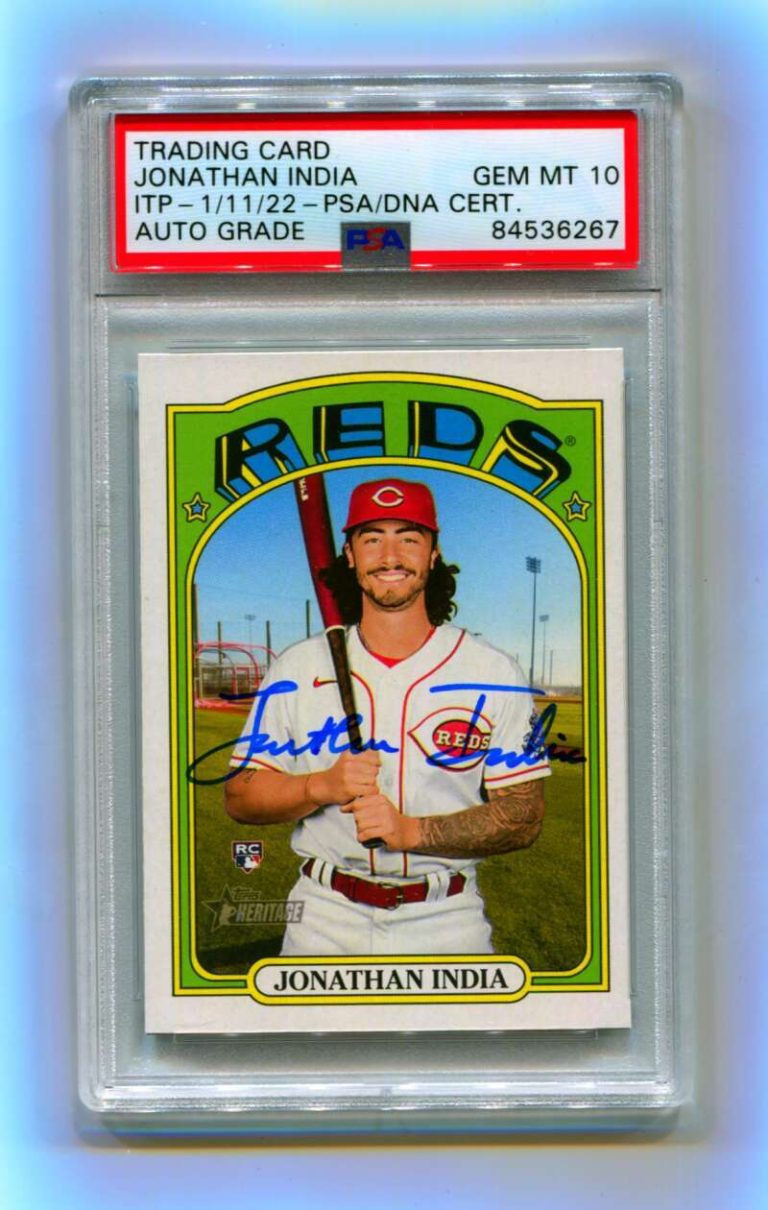 Jonathan India 2021 Topps Heritage High Number #541 Signed RC PSA 10 Auto ITP
