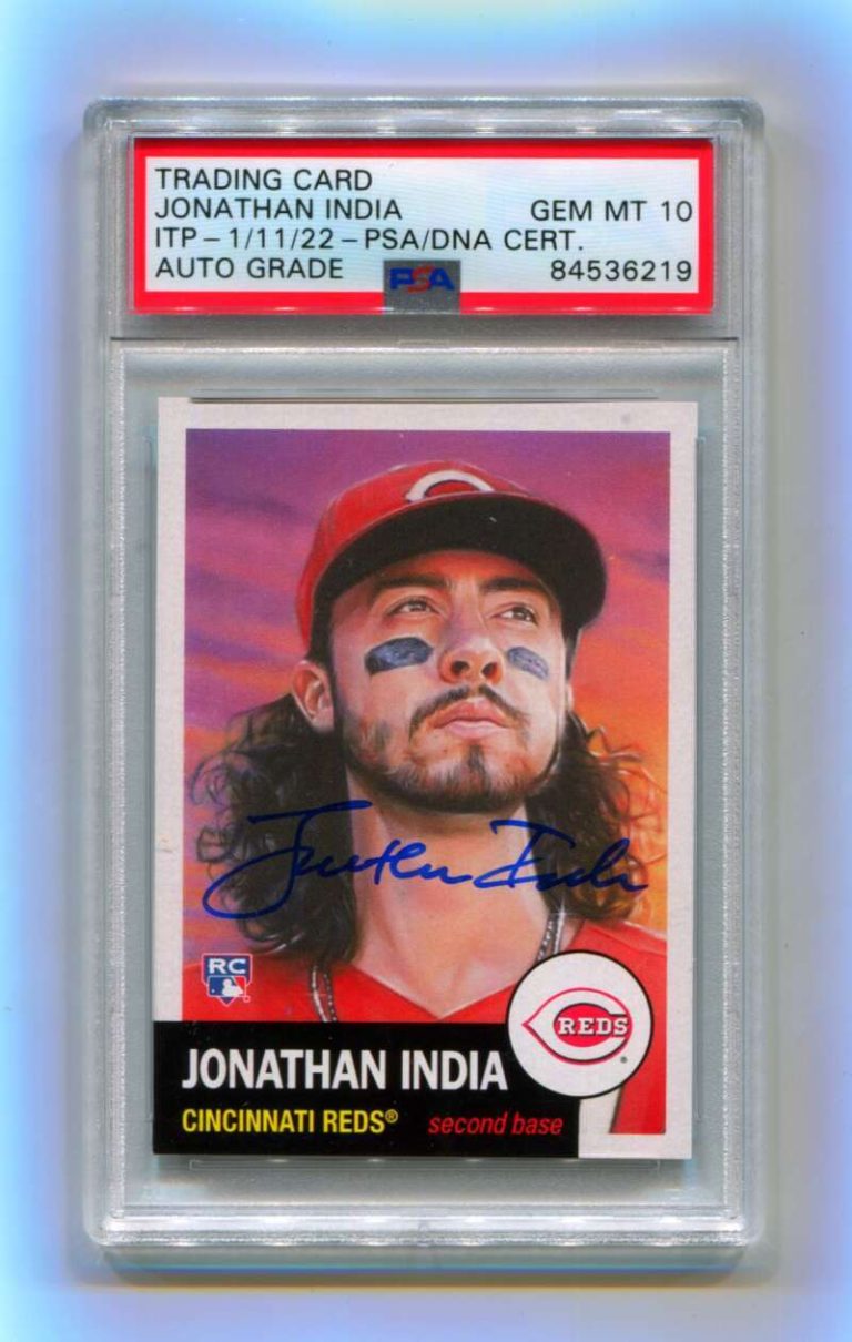 Jonathan India 2021 Topps Living Set #479 Signed Rookie RC PSA 10 Auto ITP N.O.